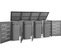 Prolenta Premium - Box pour poubelles pour 4 tonnes 276,5x77,5x115,5 cm acier inoxydable
