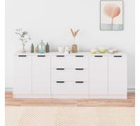 Prolenta Premium - Buffet 3 pièces blanc en bois composite