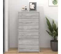 Prolenta Premium - Buffet 6 tiroirs gris Sonoma 50x34x96cm bois composite