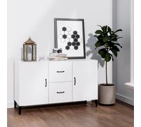 Prolenta Premium - Buffet blanc brillant 100x36x60 cm bois composite