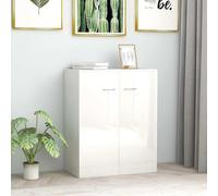 Prolenta Premium - Buffet blanc brillant 60x30x75 cm bois composite