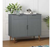 Prolenta Premium - Buffet MOLDE Grau 90x40x80 cm Massivholz Kiefer