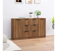 Prolenta Premium - Buffets 2 pcs. Aspect chêne brun 60x30x70 cm Matériau dérivé du bois