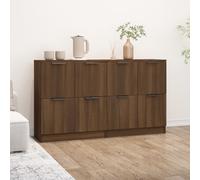 Prolenta Premium - Buffets 2 pcs. Aspect chêne brun 60x30x70 cm Matériau dérivé du bois