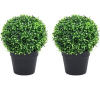 Prolenta Premium - Buis artificiel 2 pcs. avec pot forme de boule vert 27 cm