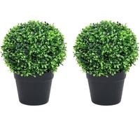 Prolenta Premium - Buis artificiel 2 pcs. avec pot forme de boule vert 37 cm