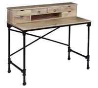 Prolenta Premium - Bureau en bois de manguier massif et acier 110 x 50 x 96 cm