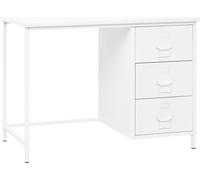 Prolenta Premium - Bureau style industriel avec tiroirs blanc 105x52x75 cm