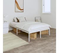 Prolenta Premium - Cadre de lit métal blanc 135x190 cm