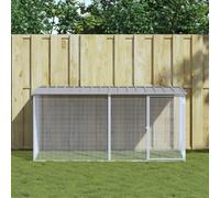 Prolenta Premium - Cage à poules avec toit gris clair 203x98x90 cm Acier galvanisé