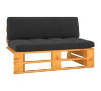 Prolenta Premium - Canapé Central Palette De Jardin Marron Miel Bois Pin Imprégné Marron