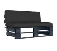 Prolenta Premium - Canapé Central Palette De Jardin Noir Bois De Pin Imprégné Noir