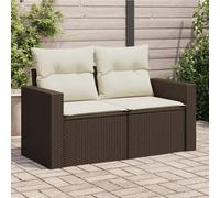 Prolenta Premium - Canapé De Jardin Avec Coussins 2 Places Marron Résine Tressée Marron