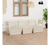 Prolenta Premium - Canapé Palette À 3 Places De Jardin Bois D'épicéa Imprégné Marron