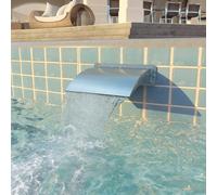 Prolenta Premium - Cascade de piscine en acier inoxydable 30x9x26 cm Argenté