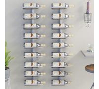 Prolenta Premium - Casier à vin mural pour 9 bouteilles 2 pcs. Blanc Fer