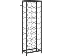 Prolenta Premium - Casier à vin pour 27 bouteilles Noir 34x18x100 cm Fer forgé