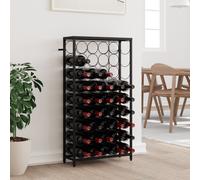 Prolenta Premium - Casier à vin pour 45 bouteilles noir 54x18x100 cm fer forgé