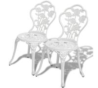 Prolenta Premium - Chaises de bistrot 2 pcs. Fonte d'aluminium Blanc