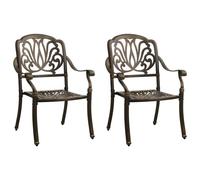 Prolenta Premium - Chaises de jardin 2 pcs. Fonte d'aluminium Bronzes