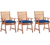 Prolenta Premium - Chaises de jardin 3 pièces avec coussins en bois massif d'acacia