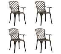 Prolenta Premium - Chaises de jardin 4 pcs. Fonte d'aluminium Bronzes