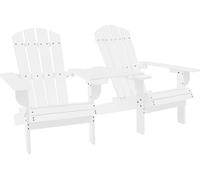 Prolenta Premium - Chaises de jardin Adirondack avec table en sapin massif blanc