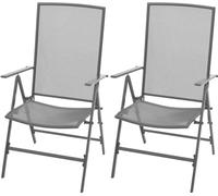 Prolenta Premium - Chaises de jardin empilables 2 pcs acier gris