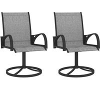 Prolenta Premium - Chaises de jardin pivotantes 2 pcs. Textilène et acier gris