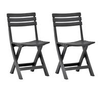 Prolenta Premium - Chaises de jardin pliantes 2 pcs. Plastique Anthracite