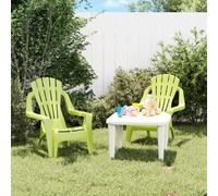 Prolenta Premium - Chaises de jardin pour enfants 2 pcs. Vert 37x34x44 cm PP aspect bois