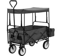 Prolenta Premium - Chariot à main pliable avec toit solaire Acier gris