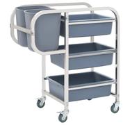 Prolenta Premium - Chariot de cuisine avec récipients en plastique 82x43,5x93 cm