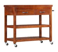 Prolenta Premium - Chariot de service 100x48x89 cm en bois massif d'acacia