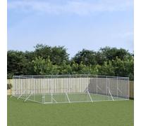 Prolenta Premium - Chenil extérieur argenté 8x8x2 m Acier galvanisé