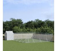 Prolenta Premium - Chenil extérieur avec toit Argenté 10x10x2,5m Acier Galvanisé