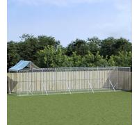Prolenta Premium - Chenil extérieur avec toit Argenté 10x2x2,5 m Acier Galvanisé
