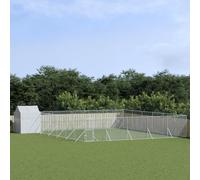 Prolenta Premium - Chenil extérieur avec toit Argenté 12x12x2,5m Acier Galvanisé