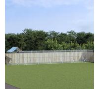Prolenta Premium - Chenil extérieur avec toit Argenté 14x2x2,5 m Acier Galvanisé