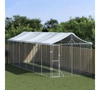 Prolenta Premium - Chenil extérieur avec toit argenté 3x9x2,5m Acier galvanisé