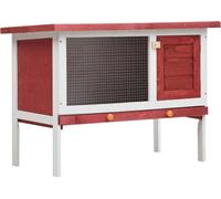 Prolenta Premium - Clapier à lapin 1 niveau bois rouge