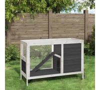 Prolenta Premium - Clapier pour lapins Gris 103x44x69,5 cm Pin massif
