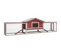 Prolenta Premium - Clapier pour lapins Rouge 310x70x87 cm Pin & Sapin Massif
