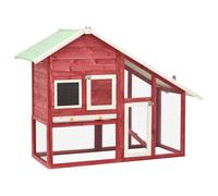 Prolenta Premium - Clapier pour lapins rouge et blanc 140x63x120 cm sapin massif