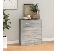 Prolenta Premium - Commode avec 4 tiroirs 60x30,5x71 cm Gris Sonoma