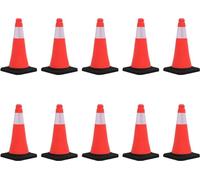 Prolenta Premium - Cônes de signalisation réfléchissants avec pied lourd 10 pcs. 50 cm