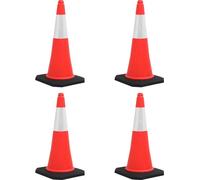 Prolenta Premium - Cônes de signalisation réfléchissants avec pied lourd 4 pcs. 75 cm
