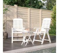 Prolenta Premium - Ensemble À Manger De Jardin 3 Pcs Blanc Polypropylène Blanc