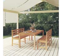 Prolenta Premium - Ensemble À Manger De Jardin 3 Pcs Bois De Teck Massi Marron