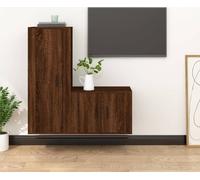 Prolenta Premium - Ensemble de 2 meubles TV en bois marron imitation chêne